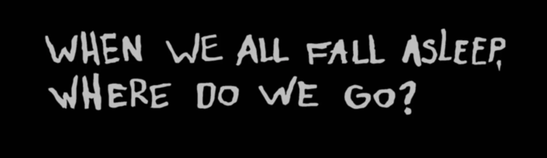 WHEN WE ALL FALL ASLEEP, WHERE DO WE GO?